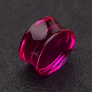 Detail View 1 of A Pair of Basic UV Acrylic Double Flared Ear Gauge Plug-Purple